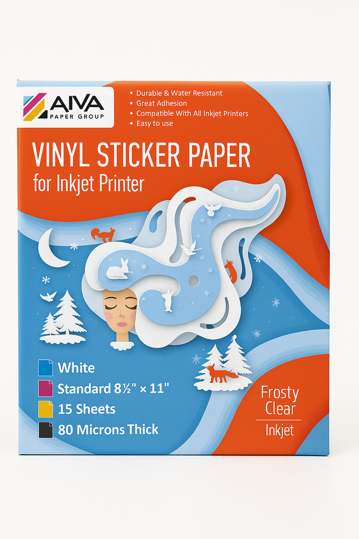 Printable Vinyl Sticker Paper for Inkjet Printer - Matte White - 15 Self-Adhesive Sheets - Waterproof Decal Paper - Standard Letter Size 8.5"x11"