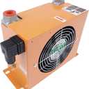 Hydraulic Air Oil Cooler Air-Cooled Oil Radiator Heat Exchanger 48W 12V AW0607T 20L/min 680Kcal/h ZG1/2 AW0607T-CA AJ0607T-CA