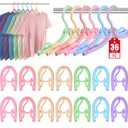 36 Pcs Travel Hangers Portable Foldable Travel Hanger Organizer, Plastic Cruise Ship Essentials Clothes Folding Hangers for Camping Flying RV Europe Vacation Essentials Suitcase, Brilliant Multi