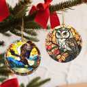 4 x Christmas Ornaments, Owl Ornament, Christmas Tree Ornaments, Xmas Decorations, Holiday Decorations, Gifts for Owl Lovers, Holiday Party Gifts, and Xmas Gift Ideas