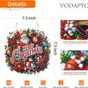 VODAPYC Christmas Santa Diamond Art Hanging Kit for Adults, DIY Double Sided Special Shaped Diamonds Art Window Pendant Ornament for Home Decor(Santa Wreath-2)