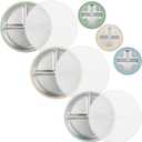 3 Pack Stainless Steel Baby Suction Plates, Divided Toddler Plate for Baby Led Weaning Supplies, Non-Slip Toddler Baby Feeding Set Dishwasher Safe (Blue/Green/Brown, With Lids)