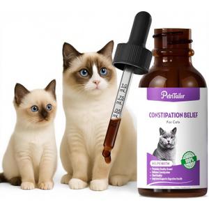 Cat Constipation Relief,Liquid Drops Laxative for Felines,100% Pure Natural Gentle Herbal Supplement,Pets Stool Softener,Promote Digestive Health,Probiotic Gut & Immune Support