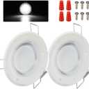 ULITECO RV Recessed Ceiling Light, 3Inch RV Puck Light 12V, 400LM RV Light Interior, Camper Light Fixture for RV Motorhome Caravan Trailer Boat (5500-6500K Cool White, 2Pack)