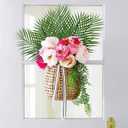14Pcs Artificial Palm Leaves, 20.4" Outdoor Faux Palm Fronds Fake Tropical Palm Leaves For Palm Sunday Flower Arrangement Wedding Birthday Party Home Spring Summer Decor