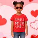 Little Girl Valentines Day Shirt Bow/Heart Clothes Toddler Valentines Day Outfit 3-8Y (Red)