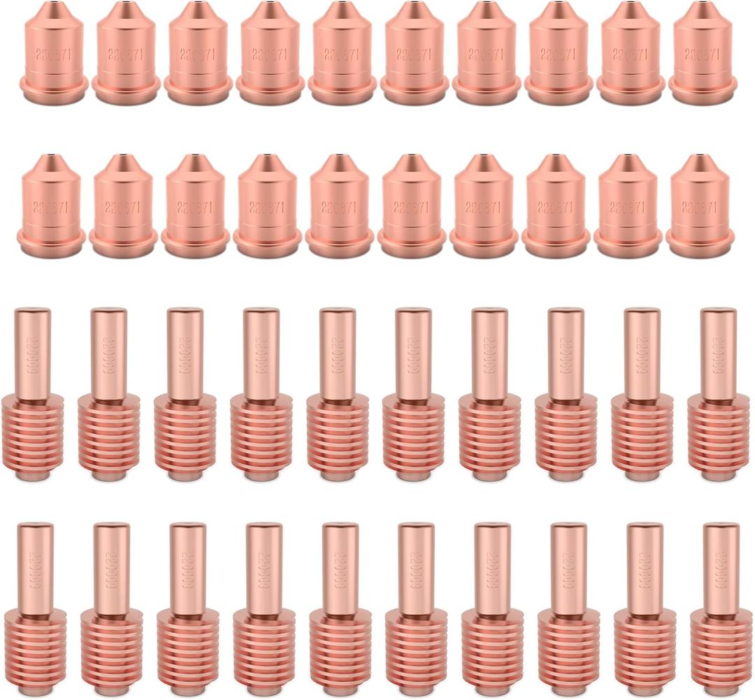 20Pcs 220671 Nozzle 20Pcs 220669 Electrode Tips Fit for PMX45 T45 M/V Torch Plasma Cutting Mechanized Consumables
