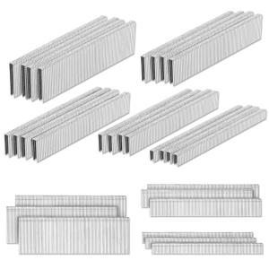 4200-Count 18 Gauge 1/4" Narrow Crown Staples (1-1/2" 1-1/4" 1" 3/4" 1/2") & 18GA Brad Nails (2" 1" 5/8"), Heavy Duty Galvanized Upholstery Staple for Pneumatic/Electric Stapler Gun/Brad Nailer