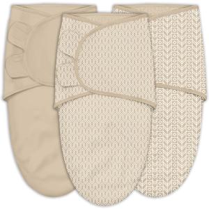 SWEET DOLPHIN 3-Pack Baby Swaddle Sleep Sacks - Newborn Swaddle Blanket with Soft Cotton - Ergonomic Wrap for Boys and Girls, 0-3 Months, Brown (One Size)