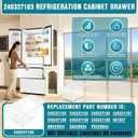 Upgraded 240337103 Refrigerator Crisper Drawer Replacement Compatible with Frigidaire Kenmore Refrigerator, Frigidaire Drawer Replacement for 240337102 240337105 240337107 240337108 240337109(Clear)