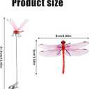 9pcs Dragonfly Clips, 3D Dragonfly Garden Decor Lifelike Dragonfly Stakes on Sticks Pole Garden Ornaments for Outdoors Patio Lawn Yard Decorations, 3 Colors