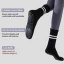 Elapse Space 3 Pairs Pilates Socks With Grips for Women Non Slip Grip Ruffle Yoga Grippy Socks