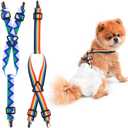 2 Pieces Dog Diaper Suspenders | Adjustable Elasticity Dog Suspenders | Belly Bands Canine Harness | Female Male Puppy Dress & Diaper Keeper | for Small Medium and Large Dogs (Rainbow, Blue, XL)