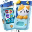 Kids Smart Phone Toys for Boys, Christmas Birthday Gifts for Girls Boys Ages 310, Touchscreen Toddler Learning Play Toy Phone with Rotating Camera, Game, Music Player, 8GB SD Card(Blue Cat)