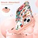 TEECOVER Heavy Duty Case for iPhone 13/14, White/Pink Flowers