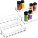 SIMPLEMADE 3-Tier Spice Rack Organizer - Versatile Storage Shelf for Kitchen, Bathroom, Bedroom & Office, Set of 2, Clear