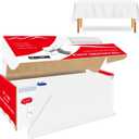 54 Inch x 200 Feet White Plastic Tablecloth Roll Cut to Size Disposable Table Cover with Cutter Box Plastic Table Cloth for Party, Wedding, Birthday