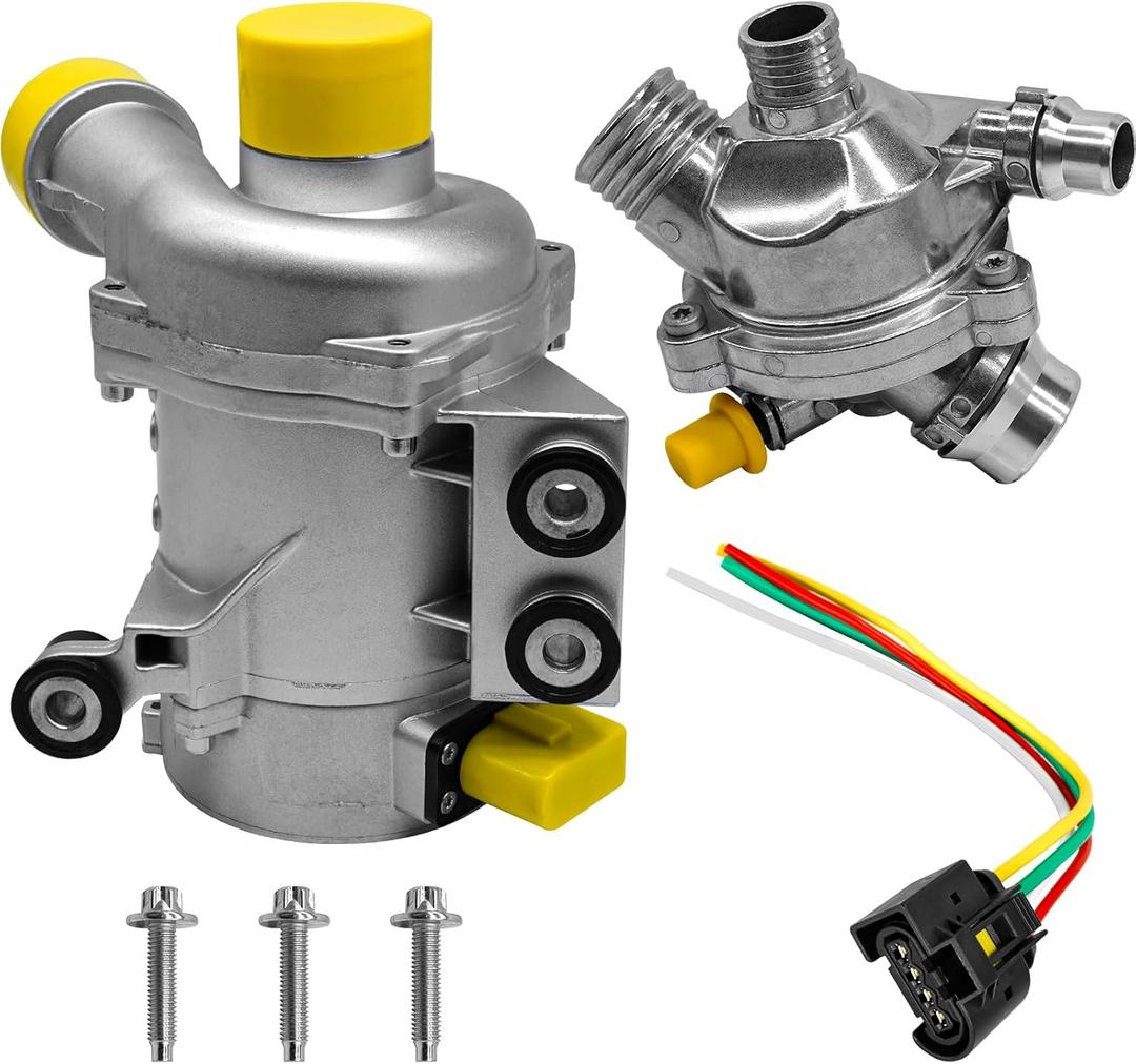11517586925 Water Pump w/Aluminum Thermostat Kit for BMW X3 X5 328i 328xi 325i 325xi 330i 330xi 525i 525xi 528i 528xi 530i 530xi E91 E90 N51 N52 3.0 11517521584 11517563183 11537549476 11537536655