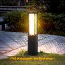 Solar Landscape Path Light, Stainless Steel 3W 350LM Luxury LED Lighting, 32 Inches Modern Outdoor Bollard Lighting for Lawn, Patio, Courtyard and Driveway Decoration, Solar Powered