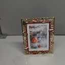 Guoer Photo Frame 5x7 Inch Snowflake Christmas Metal Photo Display (Gold)