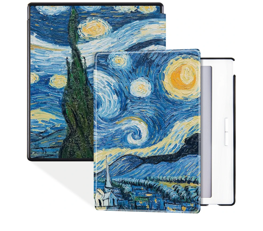 Case for 7" Onyx Boox Go 7 Color (Gen I/II,2024/2025 Released) | with Auto Sleep/Wake | Slim Lightweight | Hard Back Shell | PU Leather Sleep Cover fit Boox Go 7 B/W (Starry Sky