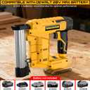 18 Gauge Cordless Brad Nailer & Staple Gun for De Walt 20V MAX Battery(No Battery), 2 in 1 Electric Nail Gun with 1000 Brad Nails and 1000 Staples for Home Improvement, DIY and Woodworking