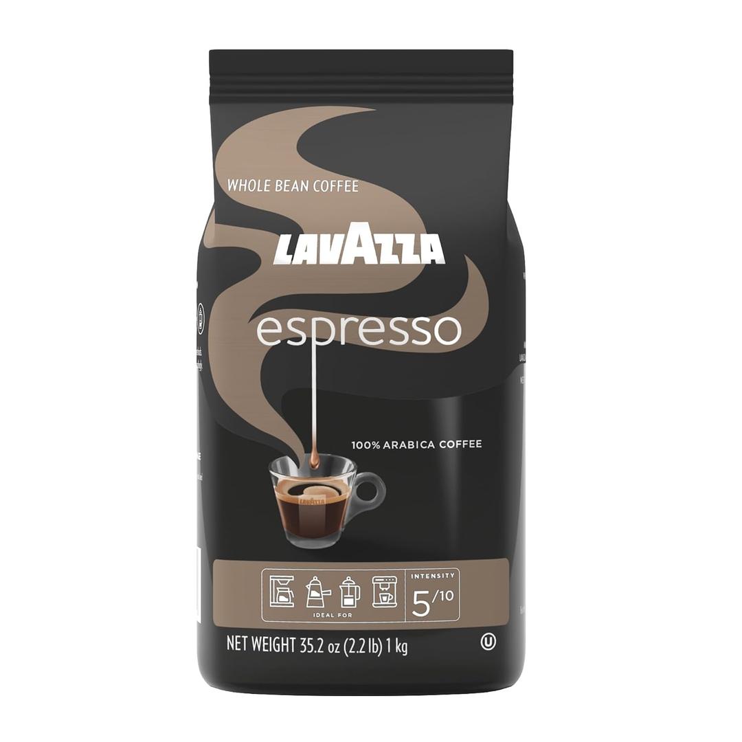 Lavazza Espresso Whole Bean Coffee, Medium Roast, 100% Arabica, 2.2 lb Bag (EXP 03/30/28)