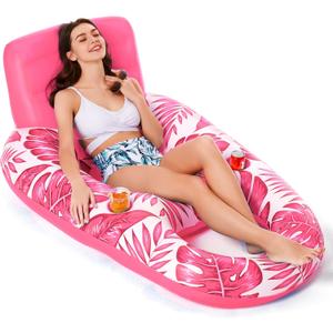 Jasonwell Inflatable Pool Float Adult - Pool Floaties Lounger Floats Raft Floating Chair Water Floaties for Swimming Pool Lake Lounge Float with Cup Holders Beach Pool Party Toys for Adults