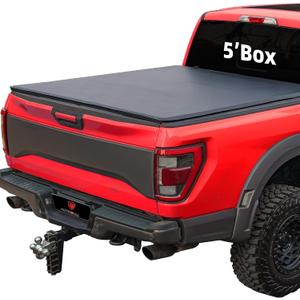Soft Tri Fold Tonneau Cover Compatible with 2016-2025 Toyota Tacoma 5ft Bed (60.5"), Vinly Top Alloy Steel Structure