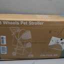 DUMOS 3 Wheels Pet Stroller for Small Dogs and Cats | Foldable Dog Stroller with Mesh Windows, Storage Basket & Cup Holder, Lightweight & Durable Pet Carrier for Travel, Black