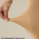 MANZI Tights for Women Solid Color Pantyhose Colored Semi Opaque Footed Tights Soft Stretch High Waist Stockings 70 Denier (Medium-Large, Suntan)