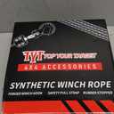 TYT Synthetic Winch Rope Kit - 3/8" x 92' with 27000 lbs Strength, Protective Sleeve, Heavy Duty Hook and Safety Pull Strap for Off-Road 4x4 Vehicles (Black)