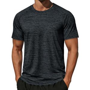 MAGCOMSEN Men's Shirts Short Sleeve Moisture Wicking Athletic Workout Running T-Shirts Cooling Soft Dry Fit Tshirts Black XL