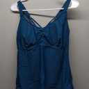 Tempt Me Two Piece Tankini Swimsuits for Women Tummy Control Bathing Suit with Shorts Athletic Swimwear (Large, Blue Green)