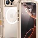 Lanhiem Magnetic for iPhone 16 Pro Max Case, IP68 Waterproof Dustproof Case, [Compatible with Magsafe] [Built-in Screen Protector] Full Body Heavy Duty Rugged Phone Cover 6.9 inch, Desert