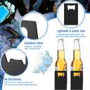 Nuogo 100 Pcs Stainless Steel Card Bottle Openers Bulk Metal Card Beer Openers Groomsmen Wallet Bottle Opener for Wedding Party Bridesmaid Favors Gifts (Black)