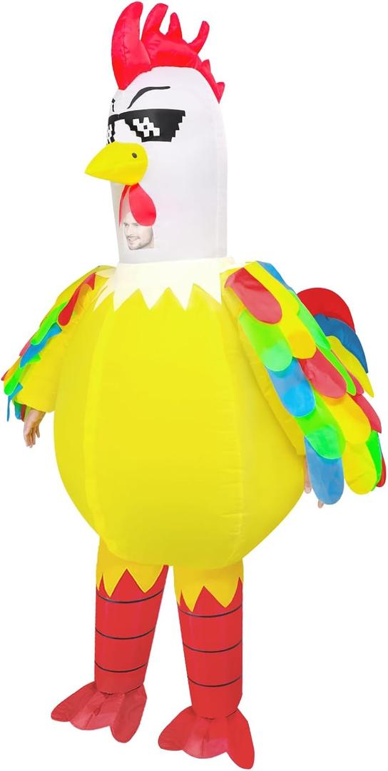 Inflatable Chicken Costume for Adult,Funny Blow up Inflatable costumes Halloween Costume Cosplay
