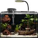 2.5 Gallon Fish Tank Starter Kits, with Led Light, Filter Pump, Cover, Small Fish Tank Betta Aquarium (30x18x20CM)