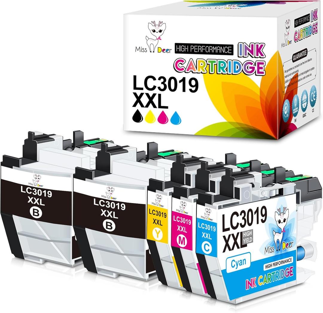 Miss Deer LC3019XXL Ink Cartridges, Replacement for Brother LC3019 LC3019XXL LC3017 High Yield Work for Brother MFC-J5330DW MFC-J6730DW MFC-J6930DW MFC-J6530DW MFC-J5335DW(2BK/C/M/Y)