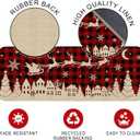 Christmas Kitchen Rugs and Mats Set of 2, Merry Christmas Floor Decor for Home Kitchen, 17x29 and 17x47 Inch