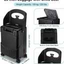 20'' Ride on Luggage Kids Rolling Suitcase with Seat & Aluminum Frame Back to School Gift for Student Travel(Black)
