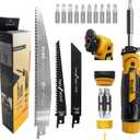 15-In-1 Multi Blades Hand Saw With Screwdriver (Not Electric). For Cutting Wood, Metal, Plastic, Sheetrock, Drywall Saw, Plywood, Sheetrock Saw. Portable Hand Saw, Screwdriver