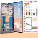 OLED for Samsung Galaxy S23 Ultra 5G LCD Screen Replacement for Samsung S23 Ultra Touch Digitizer Screen Display Assembly with Frame Toolkits S918U S918A US Version(Lavender)