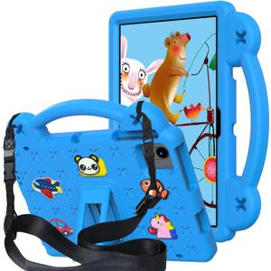 YRH for Revvl Tab 2 Case 10.1 inch 2025, Kids EVA Tablet Cover with Strap Stand Handle, for Tmobile Revvl Tab 2 5G Case, Blue