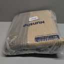 95L Striped Laundry Hamper with Leather Handles,Large Foldable Laundry Basket for Clothes,Cotton Rope Storage Bin for Blankets,Woven Clothes Basket for Bedroom,Dark Brown Stripes (95L/25.1Gal)