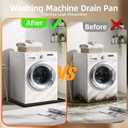 Washing Machine Drain Pan Silicone Mat, 32 x 30 Inch Washer Drip Tray, Non-Slip Waterproof Washer Tray for Floor Protection, Anti-Vibration Mat for Washer or Dryer