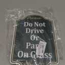 Please Do Not Drive Or Park On Grass Yard Sign 12" x 8" With 35" Long Metal Stakes No Parking Lawn with Stand Keep Off Aluminum Outdoor Use Home Business