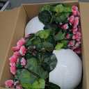 2 Sets Artificial Hanging Baskets Flowers for Outdoors, Already Assembly Silk Flower with Hanging Baskets UV Resistant Realistic for Spring Summer Garden Porch Yard Patio Outside Decor, Pink
