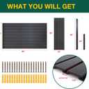 Yuzzy Slat Wall Paneling 2 x 4ft, Garage Slatwall Panel Wall Storage Systems, Heavy Duty PVC Garage Wall Organization (Black)