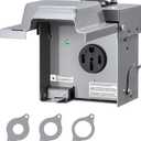 SURAIELEC 50 Amp RV Power Outlet Box, 125V/250V NEMA 14-50R Enclosed Lockable RV Electrical Outlet, Weatherproof Power Box for RV/EV Receptacle, Outdoor Panel for RVs, Trailer, ETL & UL Listed